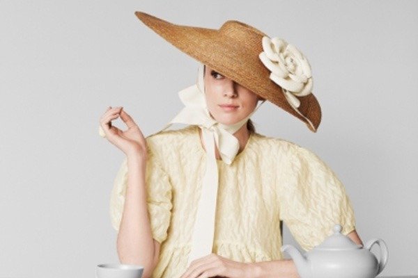 Lock & Co big pleated hat with a flower