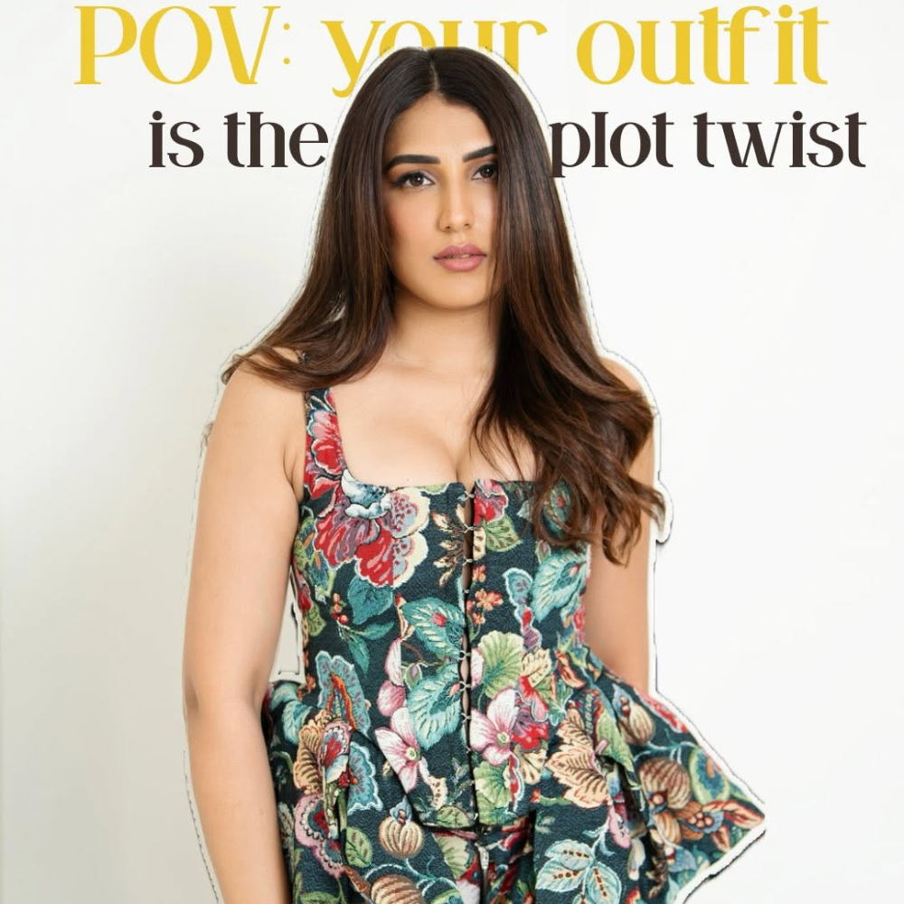 Anisha Jain styled Marquest Almeida coord set with L'afshar bag