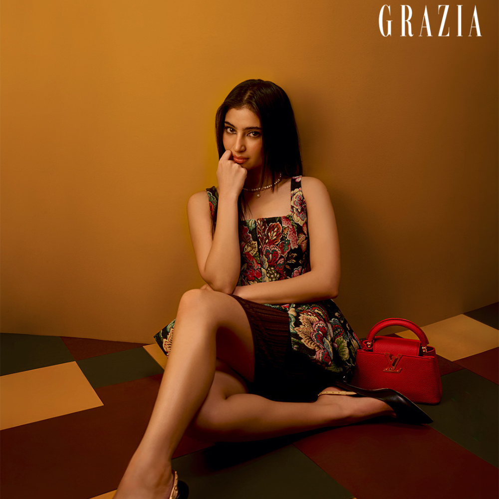 Sara Arjun in Marques Almeida corset for Grazia India July-August Cover