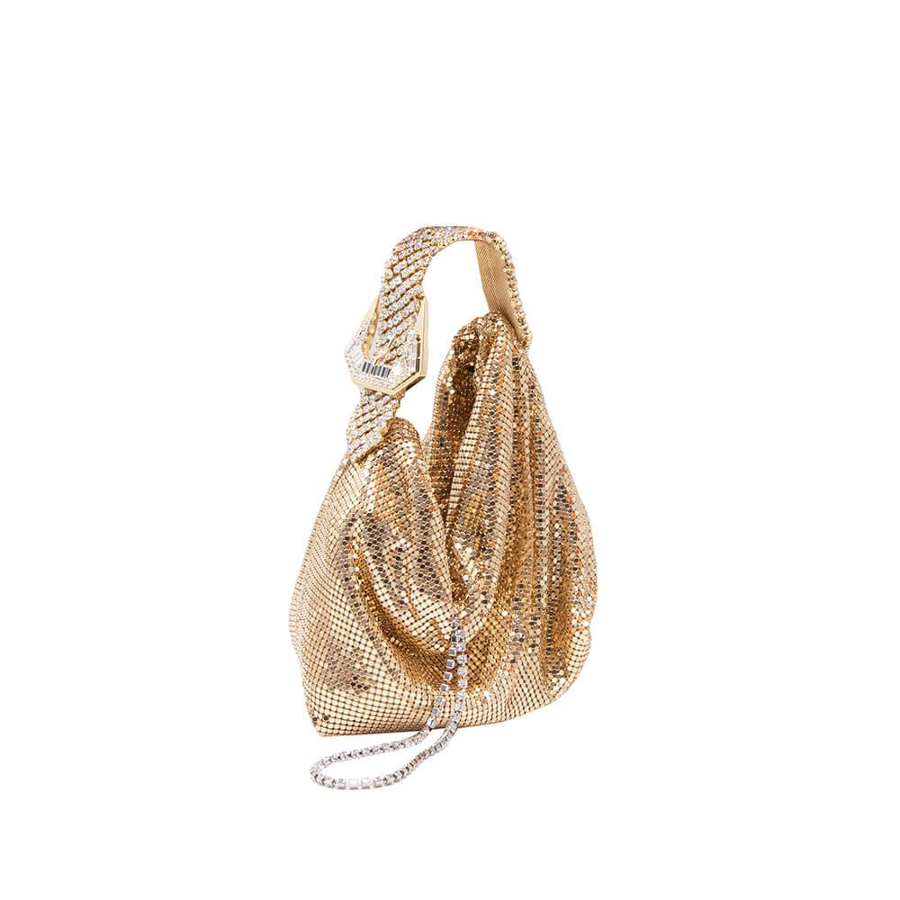 Jill Metal Mesh Gold Bag