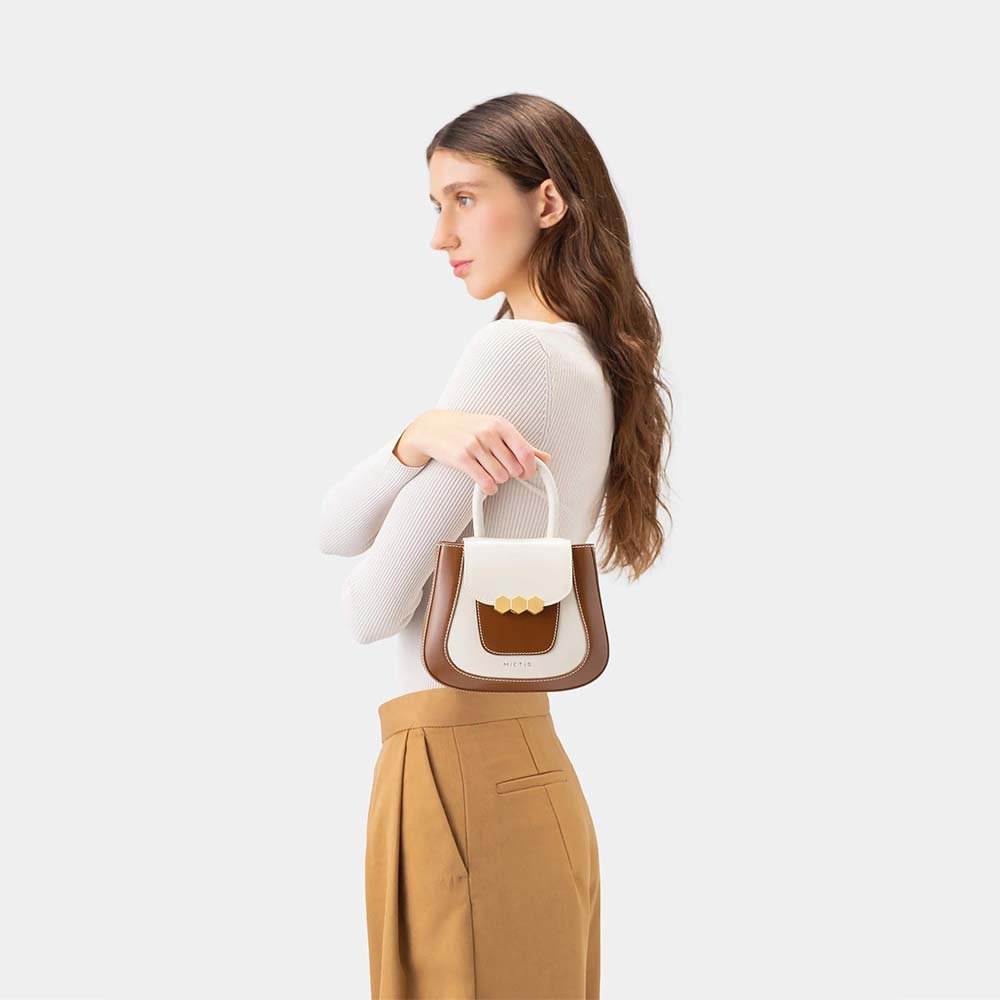 Mini Jill Bag - White and Tan