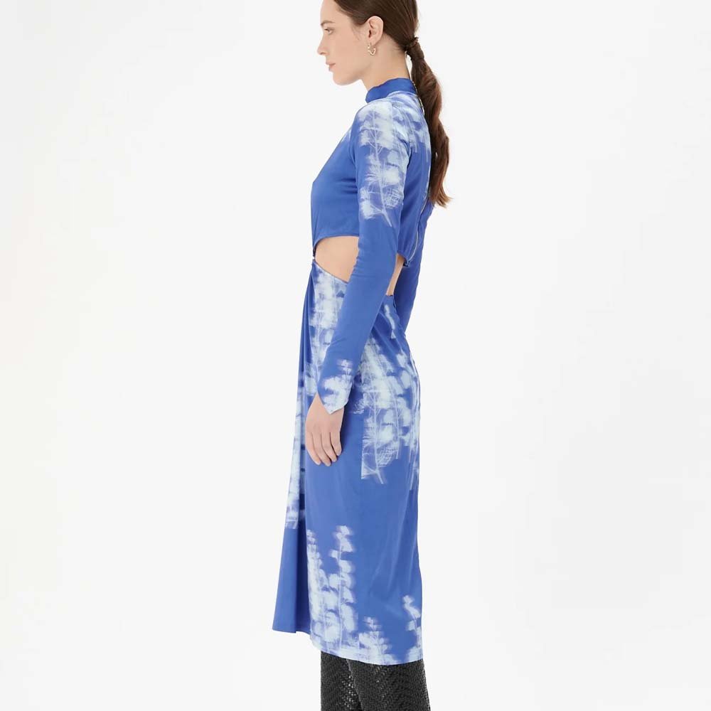 Marguerite Dress - Abstract Dazzling Blue & Ice Melt