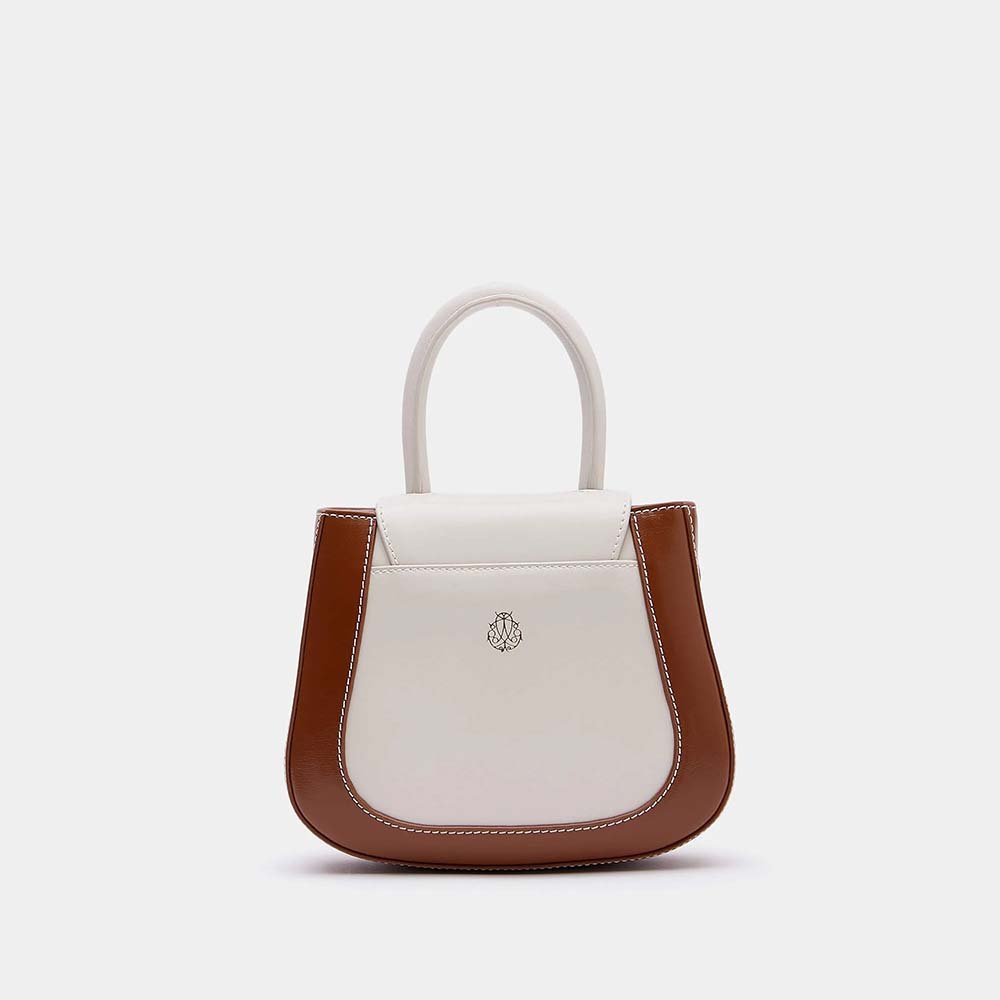Mini Jill Bag - White and Tan