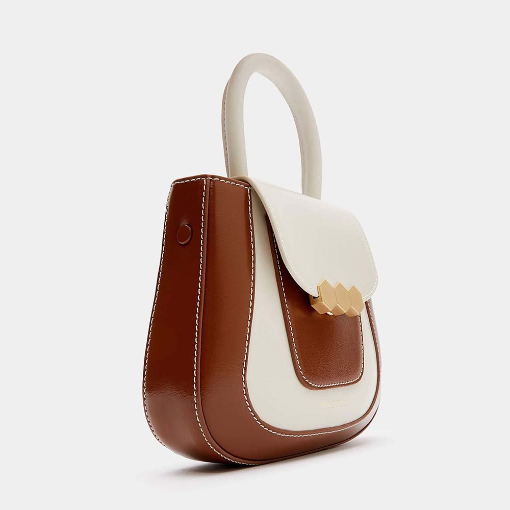 Mini Jill Bag - White and Tan