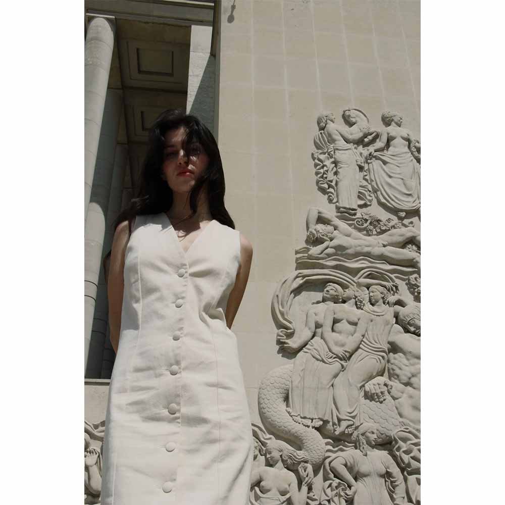 Calvinia Midi Dress - Ecru