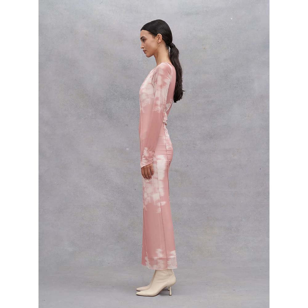 Eva Woven Dress - Abstract Misty Rose / Tofu