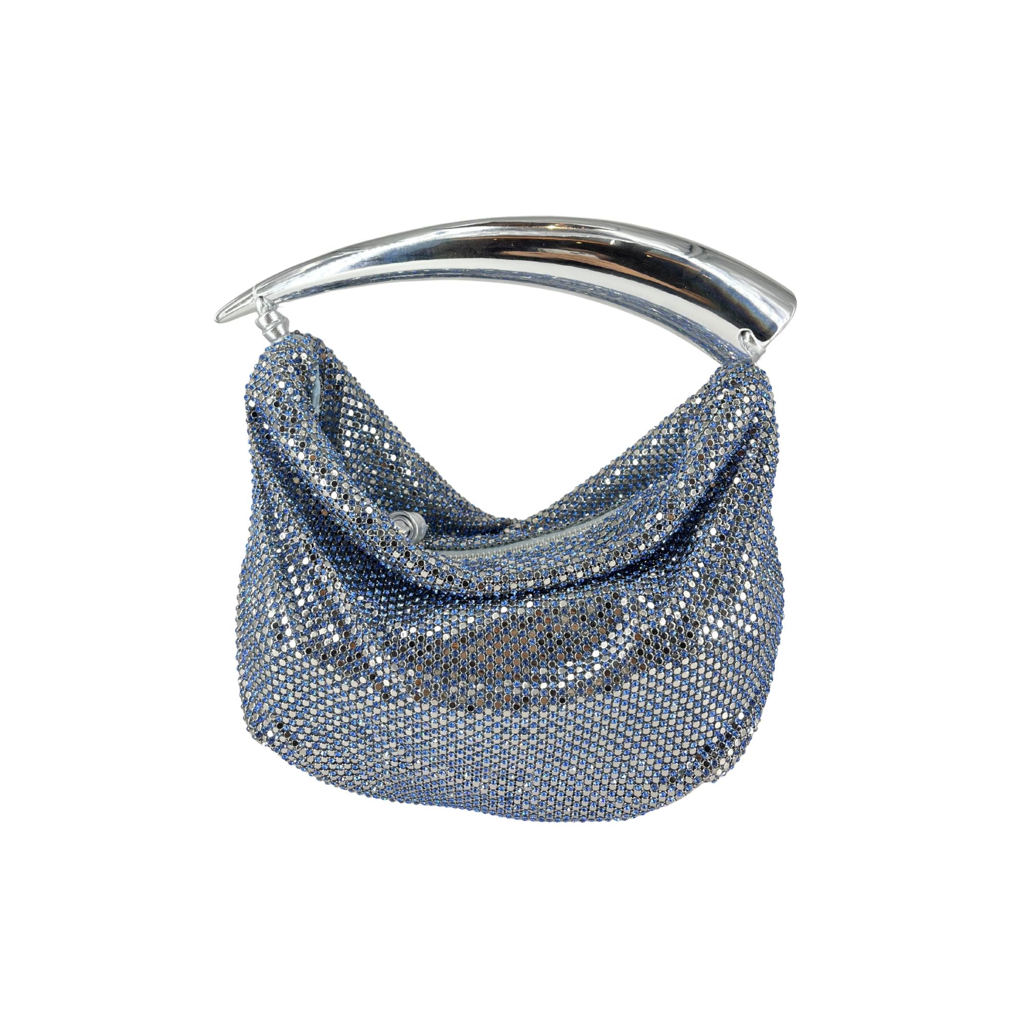 Blake Mini Strass Metal Mesh Bag - Grey Lt Sapphire