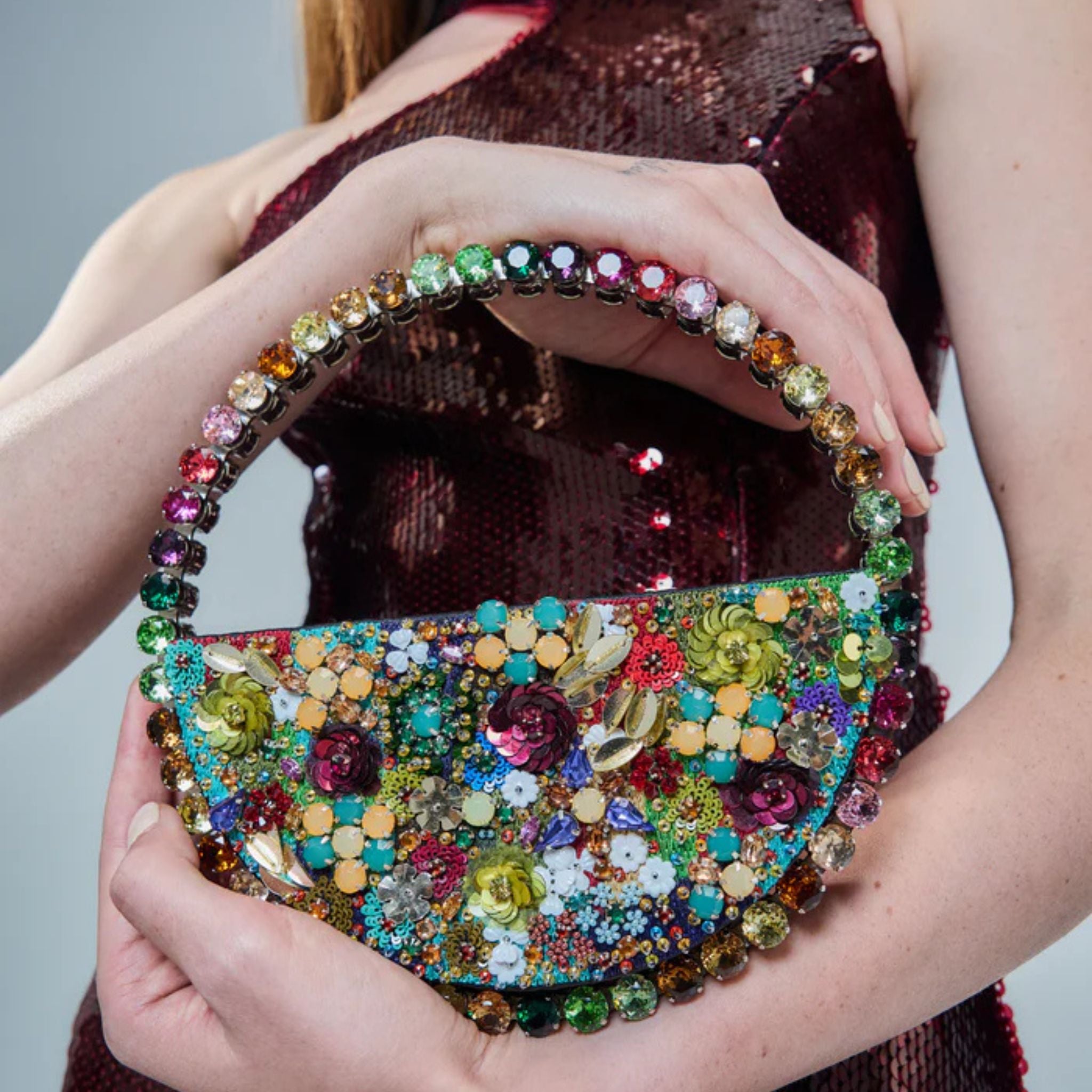 Eternity Garden Embroidery Clutch - Rainbow