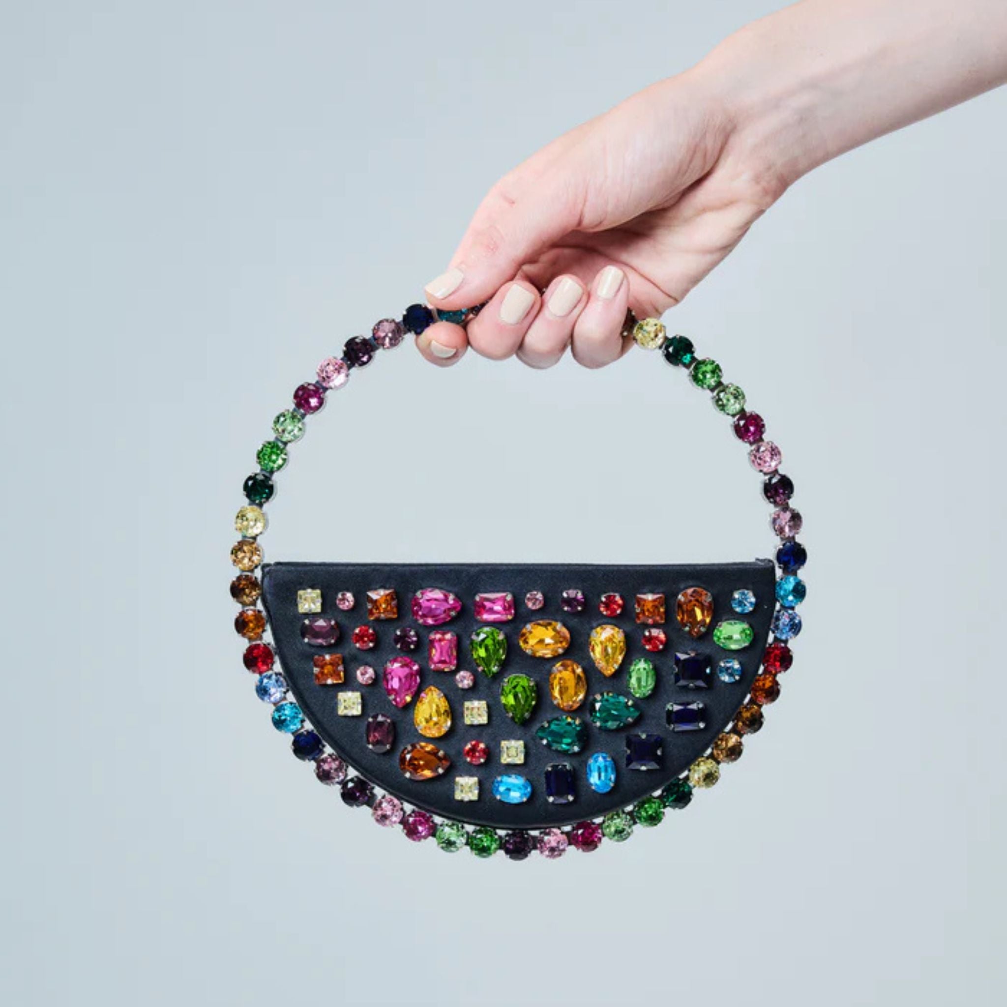 Eternity Stones Embroidery Clutch - Rainbow