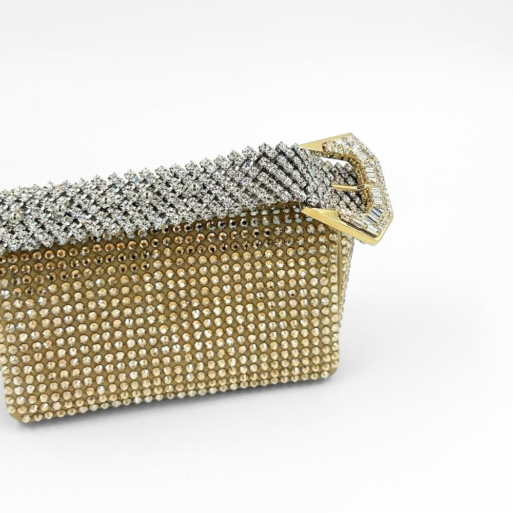 My Dream Mini Full Strass Satin Bag - Nude + Yellow Shadow
