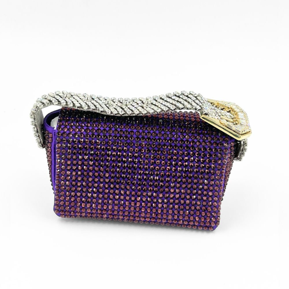 My Dream Mini Full Strass Satin Bag - Violet