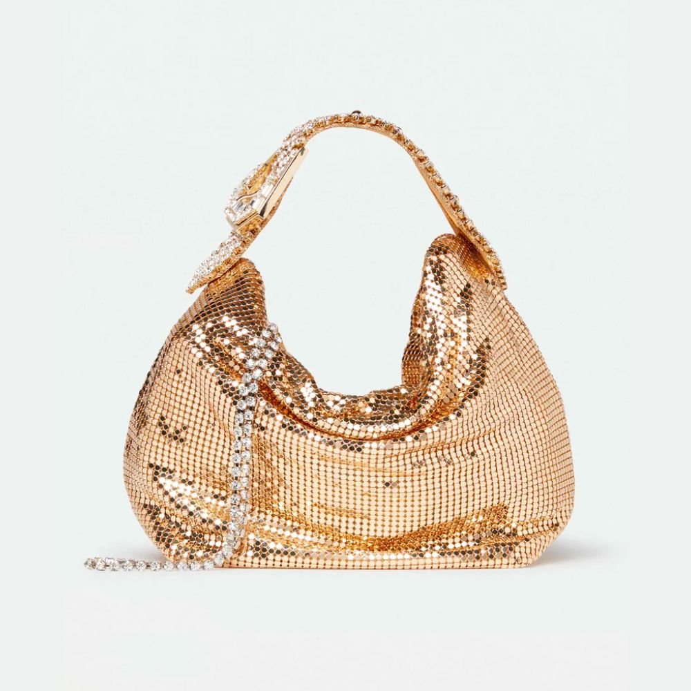 Jill Metal Mesh Gold Bag