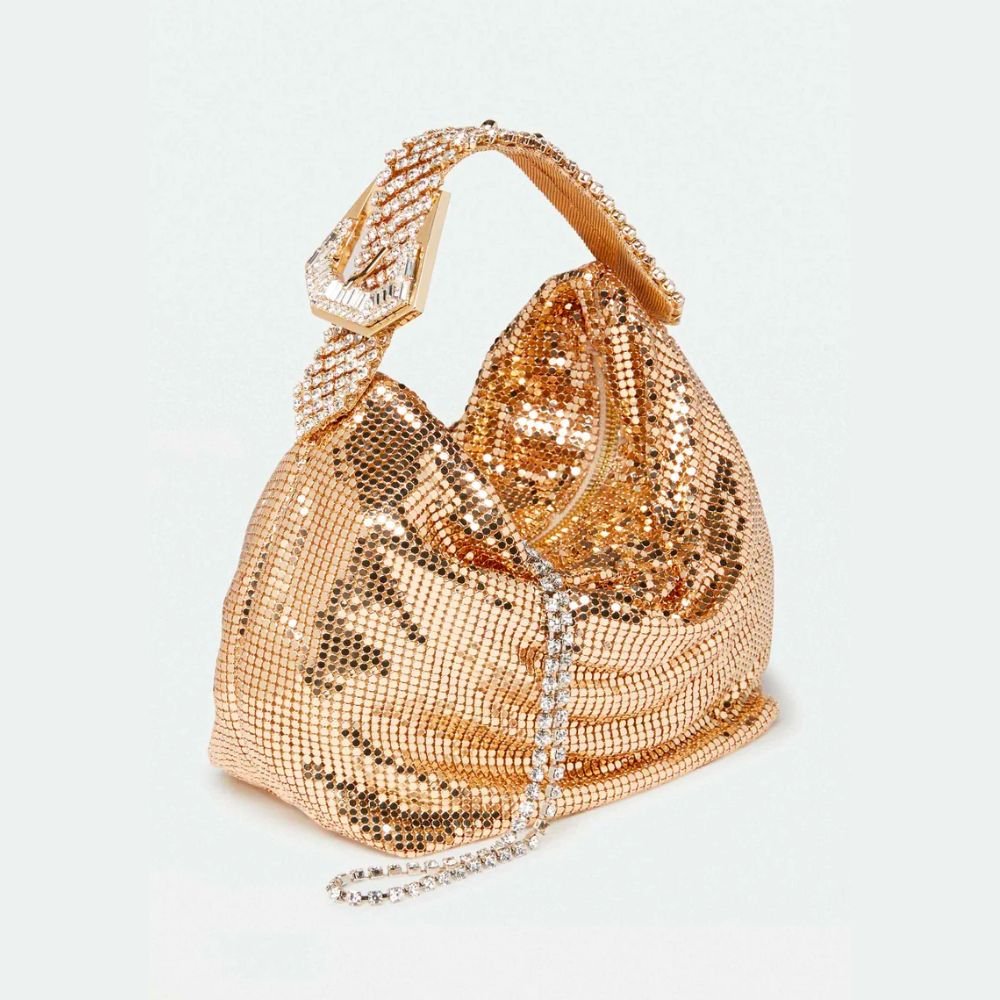 Jill Metal Mesh Gold Bag