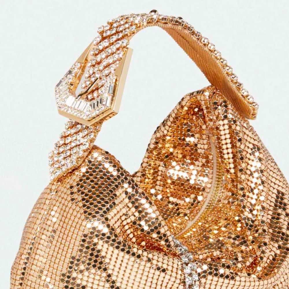 Jill Metal Mesh Gold Bag