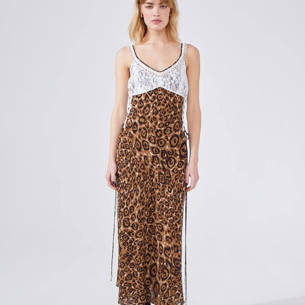 Arizona Lace Bust Slip Dress - Camel & Black