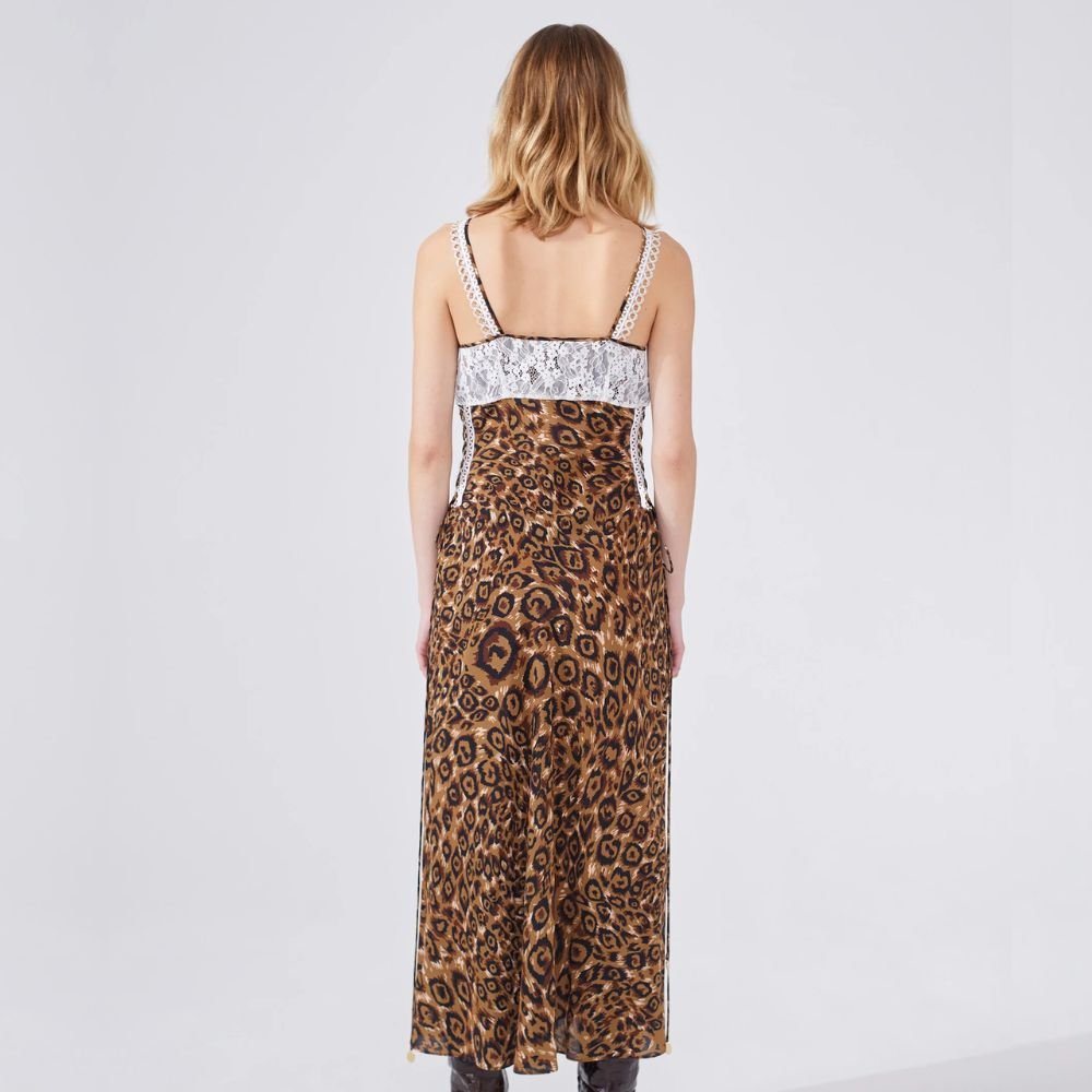Arizona Lace Bust Slip Dress - Camel & Black