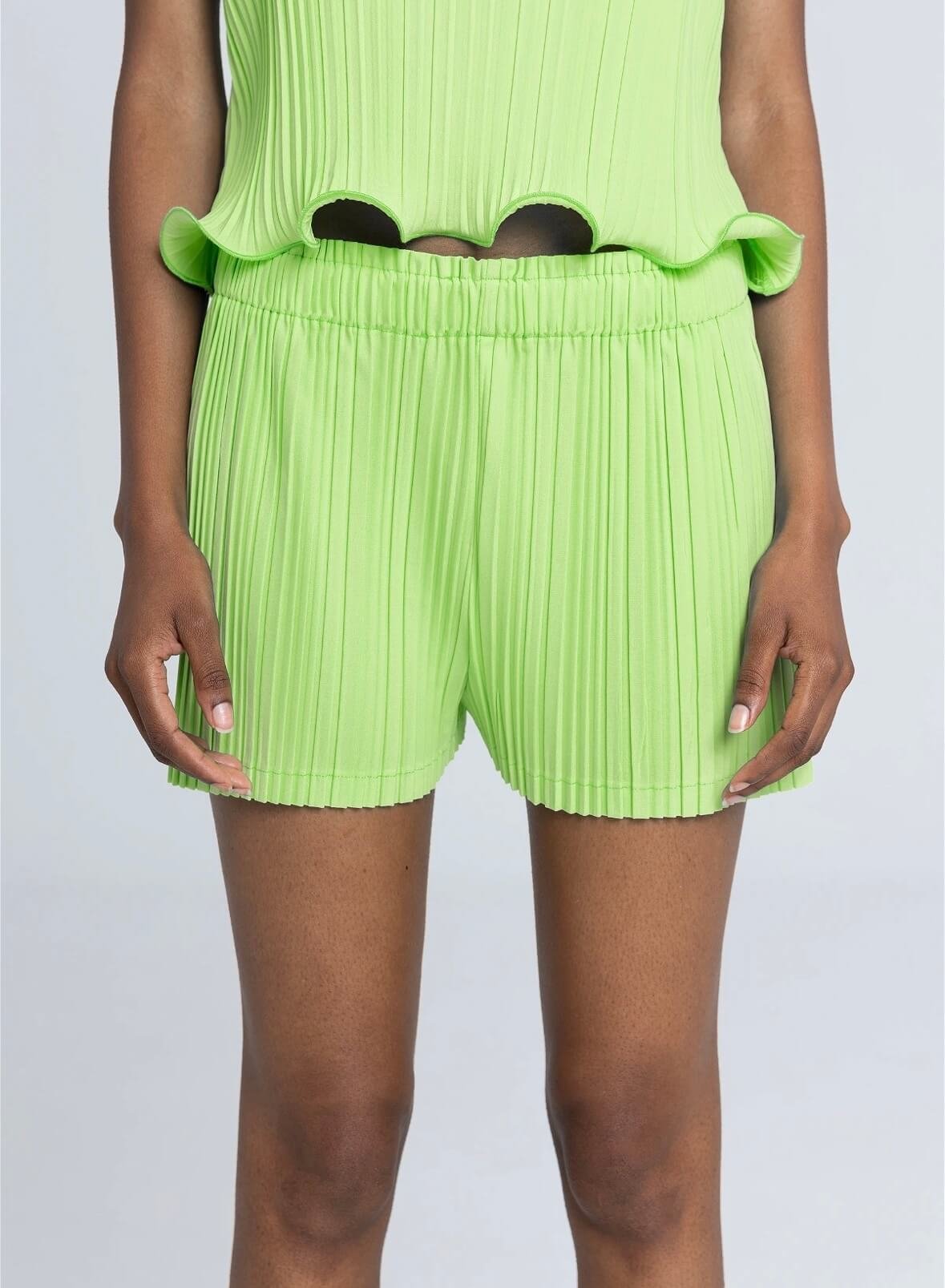 Pleated Shorts - Green