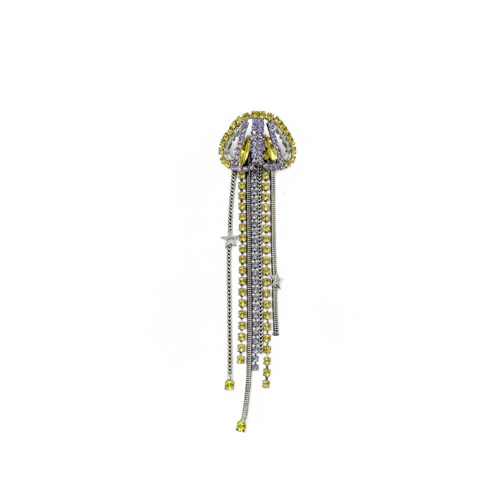 Lisa C Nerea Earrings - Lilac & Yellow
