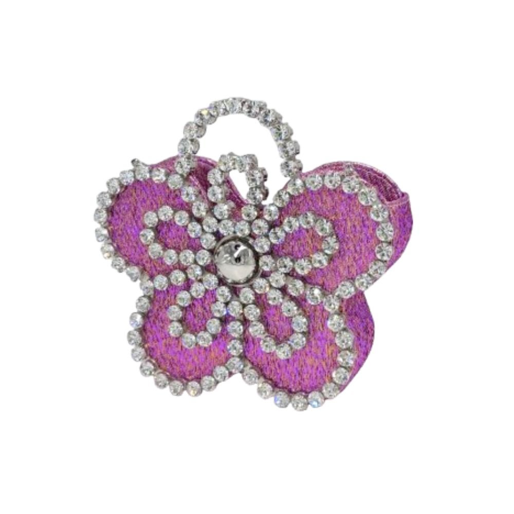 Mini Flower Jacquard Pink Clutch