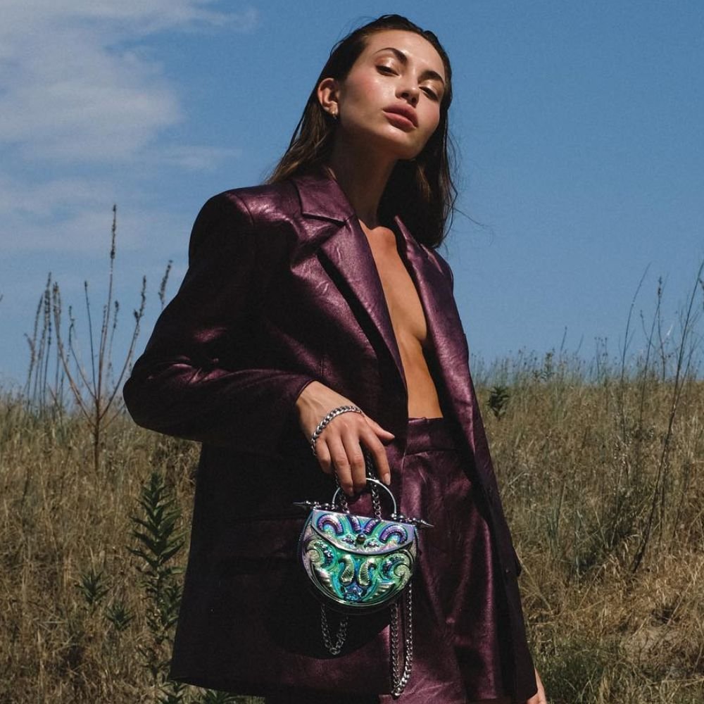 Palmette Oval Minaudiere Multicolour Bag