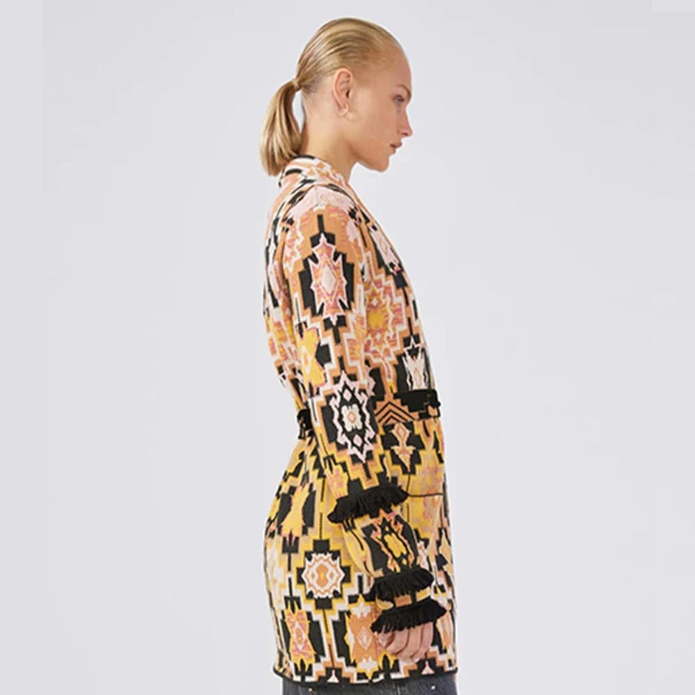 Magic Mosaic Cotton Jacquard Cardigan - Terracotta