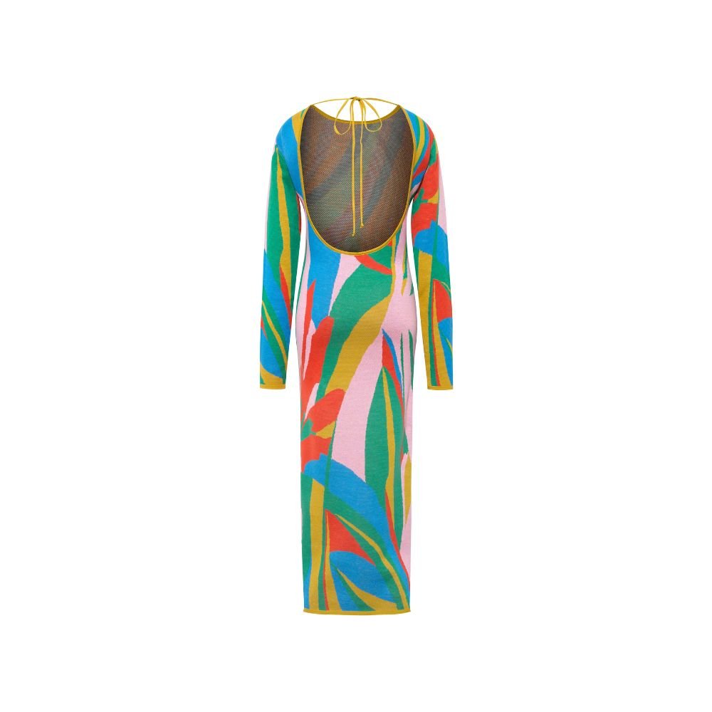 Linda Knit Dress - Blue & Mustard