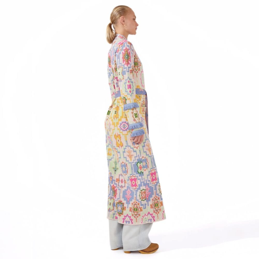 Hayley Menzies Magic Mosaic Cotton Jacquard Duster - Blue