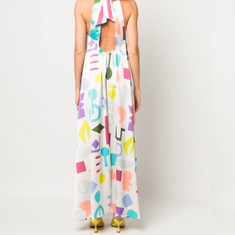Daxos Halterneck Maxi Dress - Multicolour