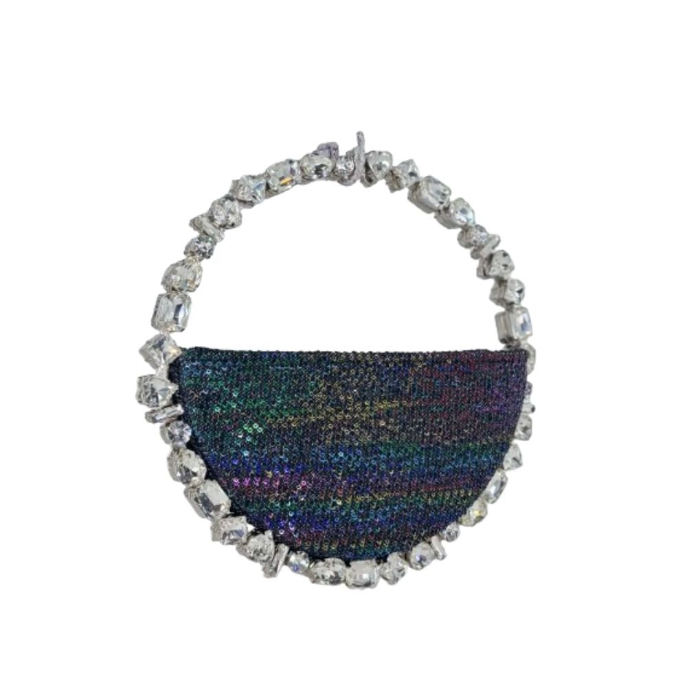 Taliya Rainbow Sequins Black Bag