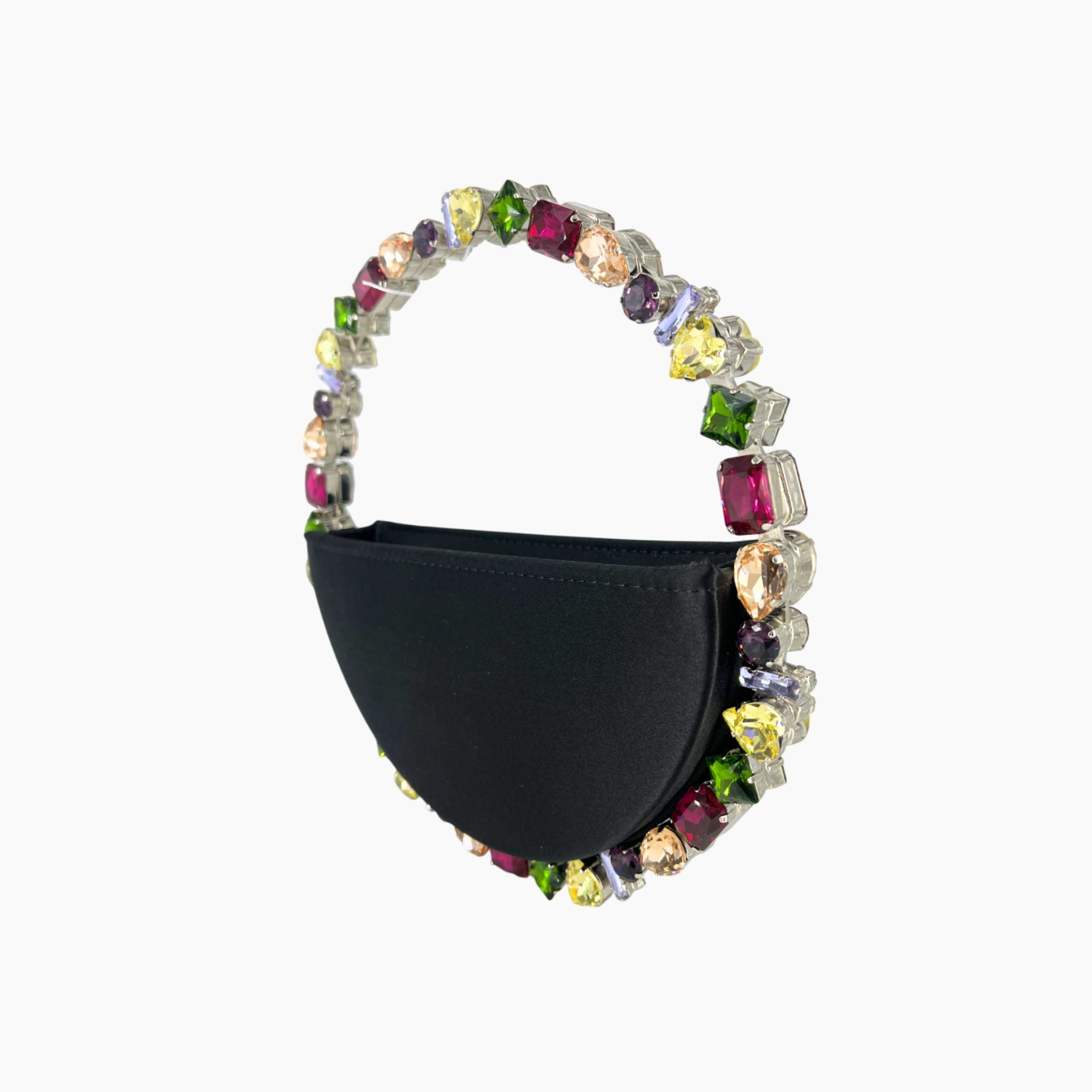 Taliya Satin Clutch - Black