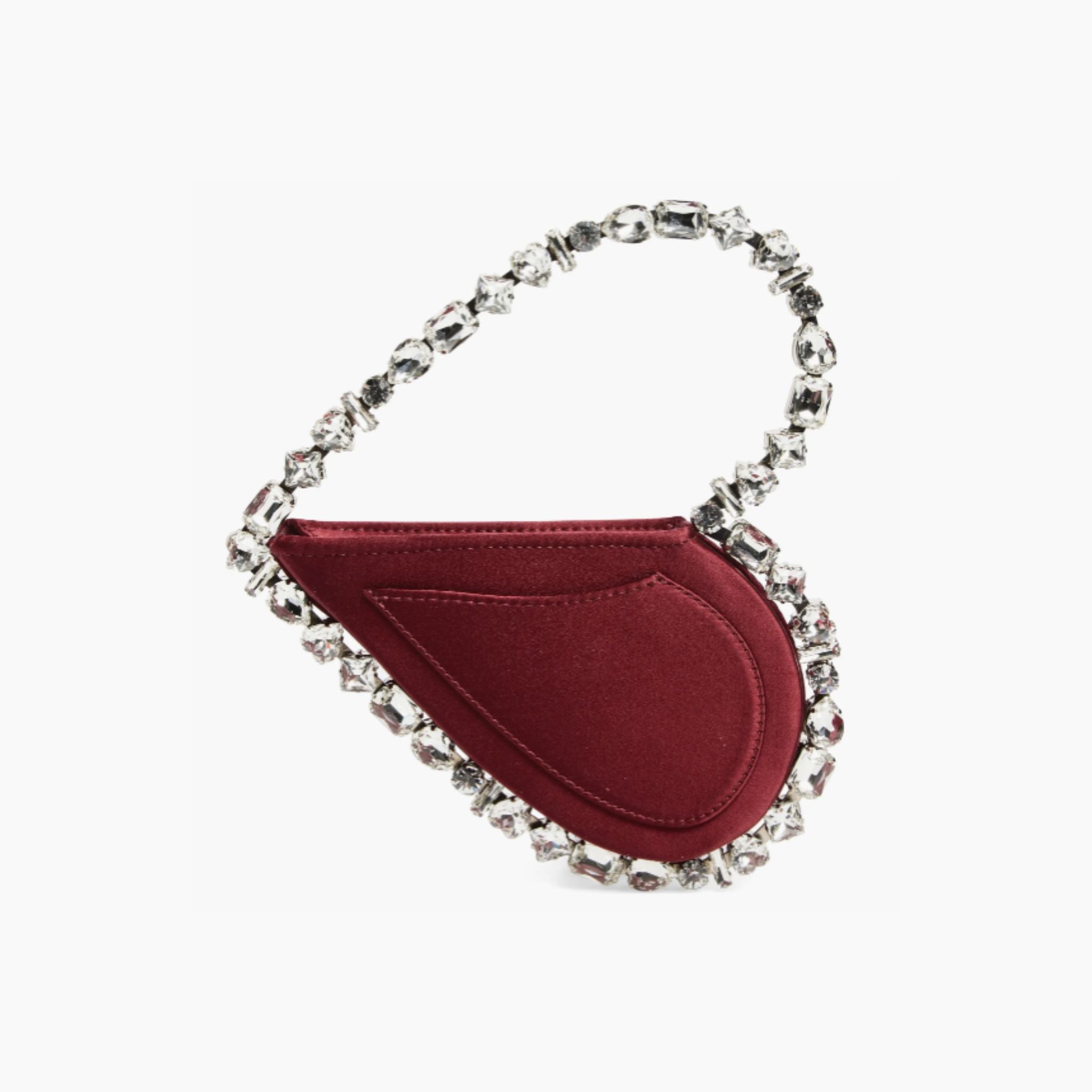 Taliya Love Satin Clutch- Burgundy