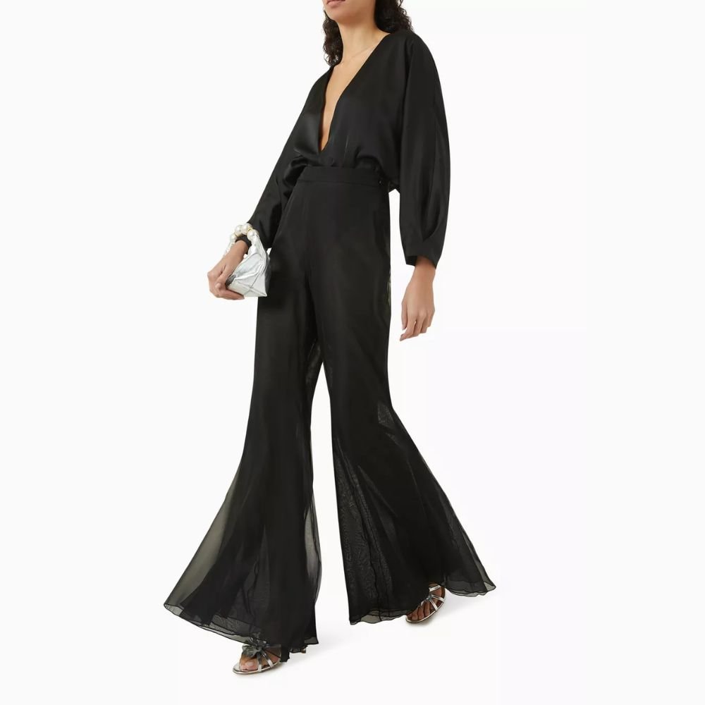 Tanya Mousseline Black Pants