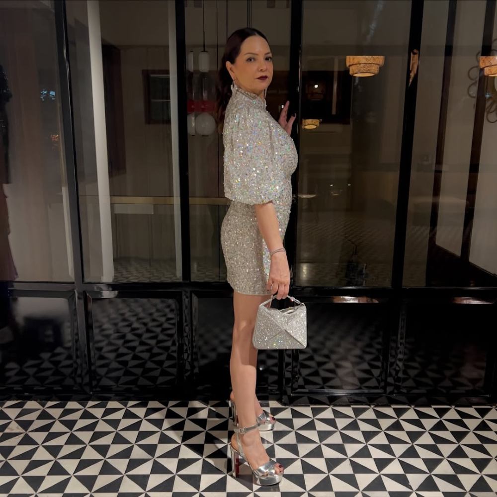 Deanne Panday wears AiSPi at the Runway Dinner hosted by Harper’s Bazaar with Jio World Plaza