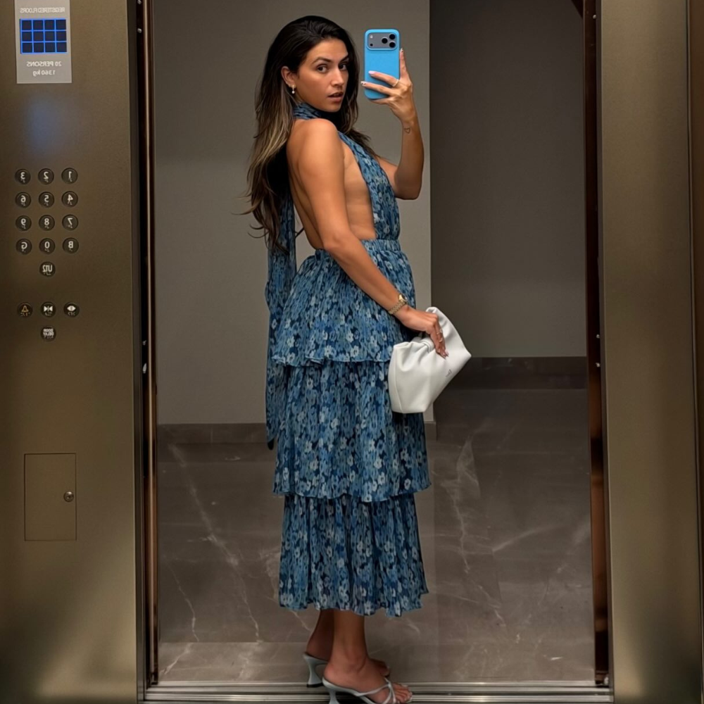 Shaleen Khergamwala in Sabina Musayev dress