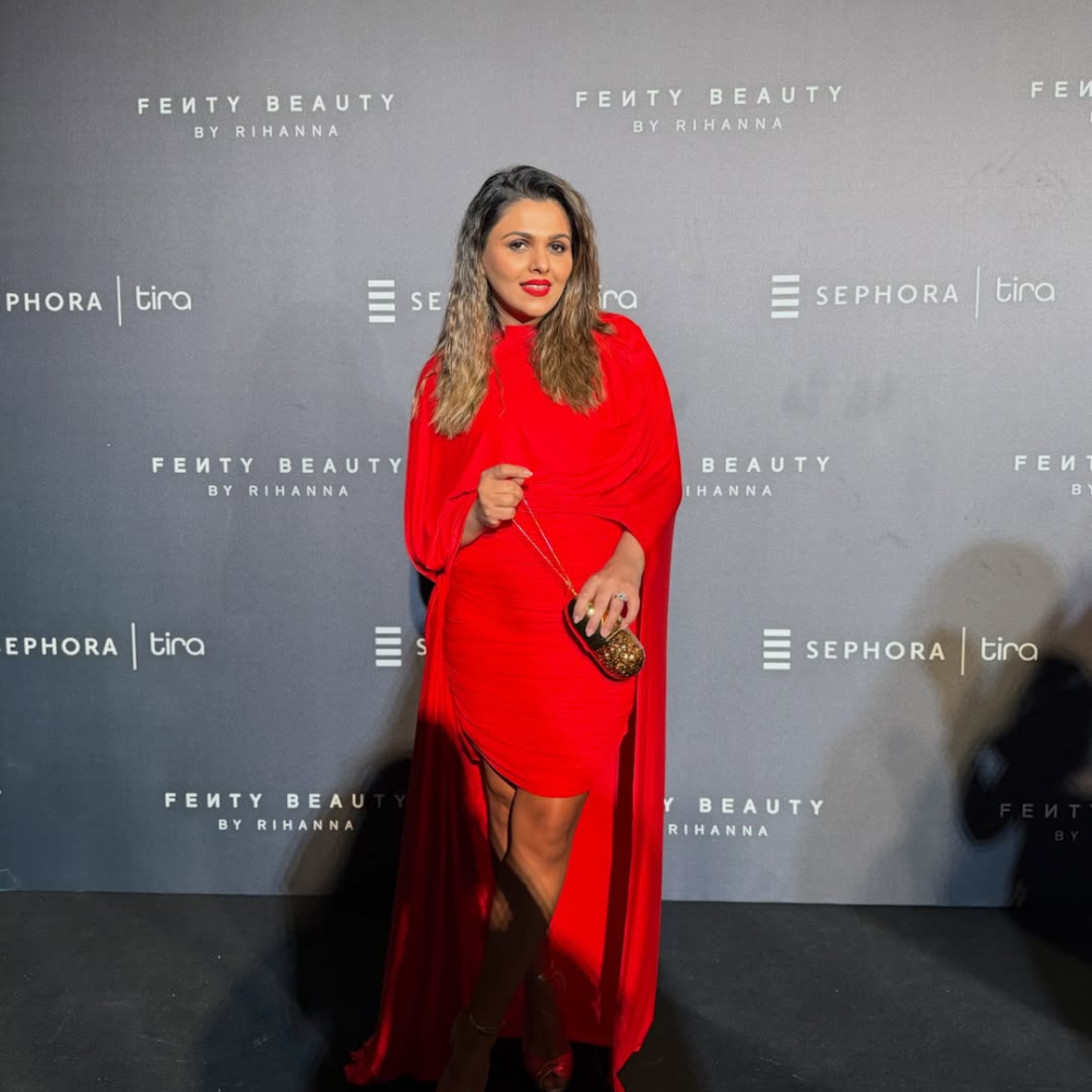 Tina Kakkad makes a statement with Marzook bag at Fenty Beauty event