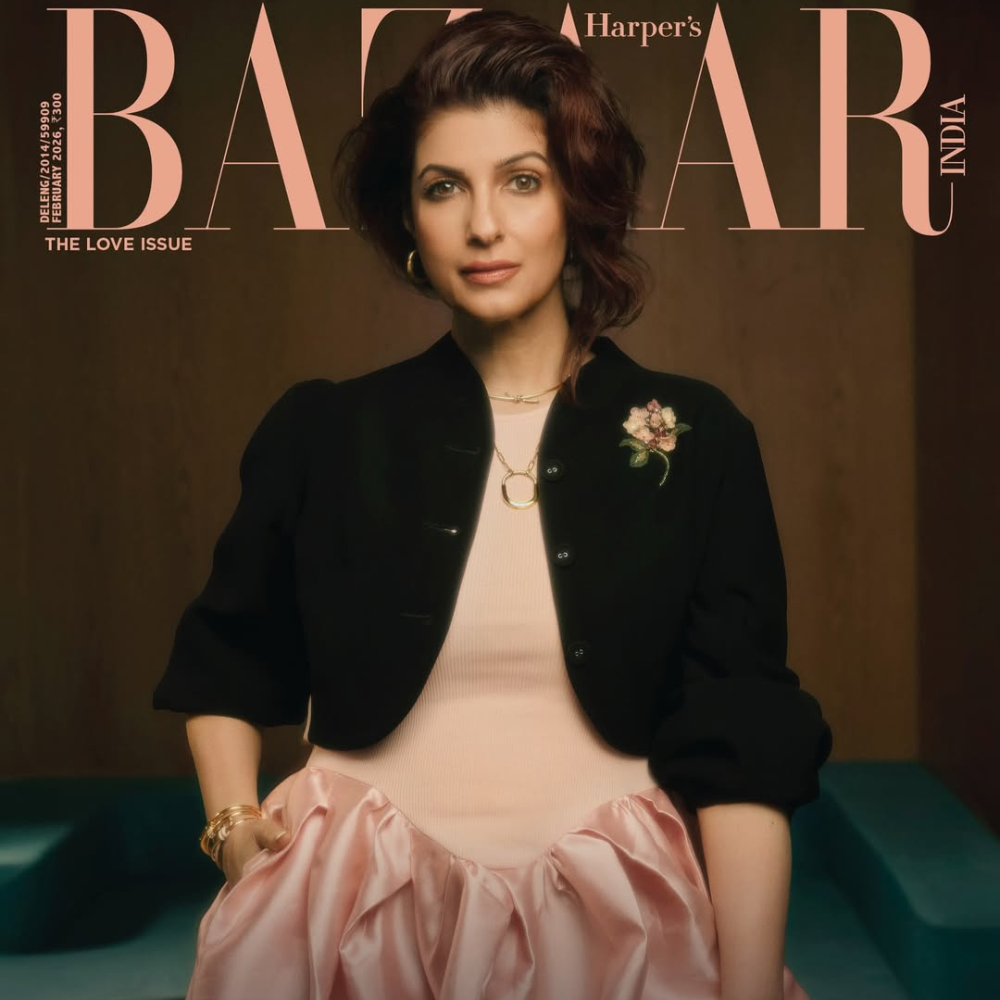 Twinkle Khanna in Marques Almeida for Harper’s Bazaar India cover