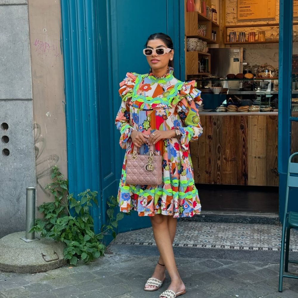 Vaishali Jain in Celia B dress