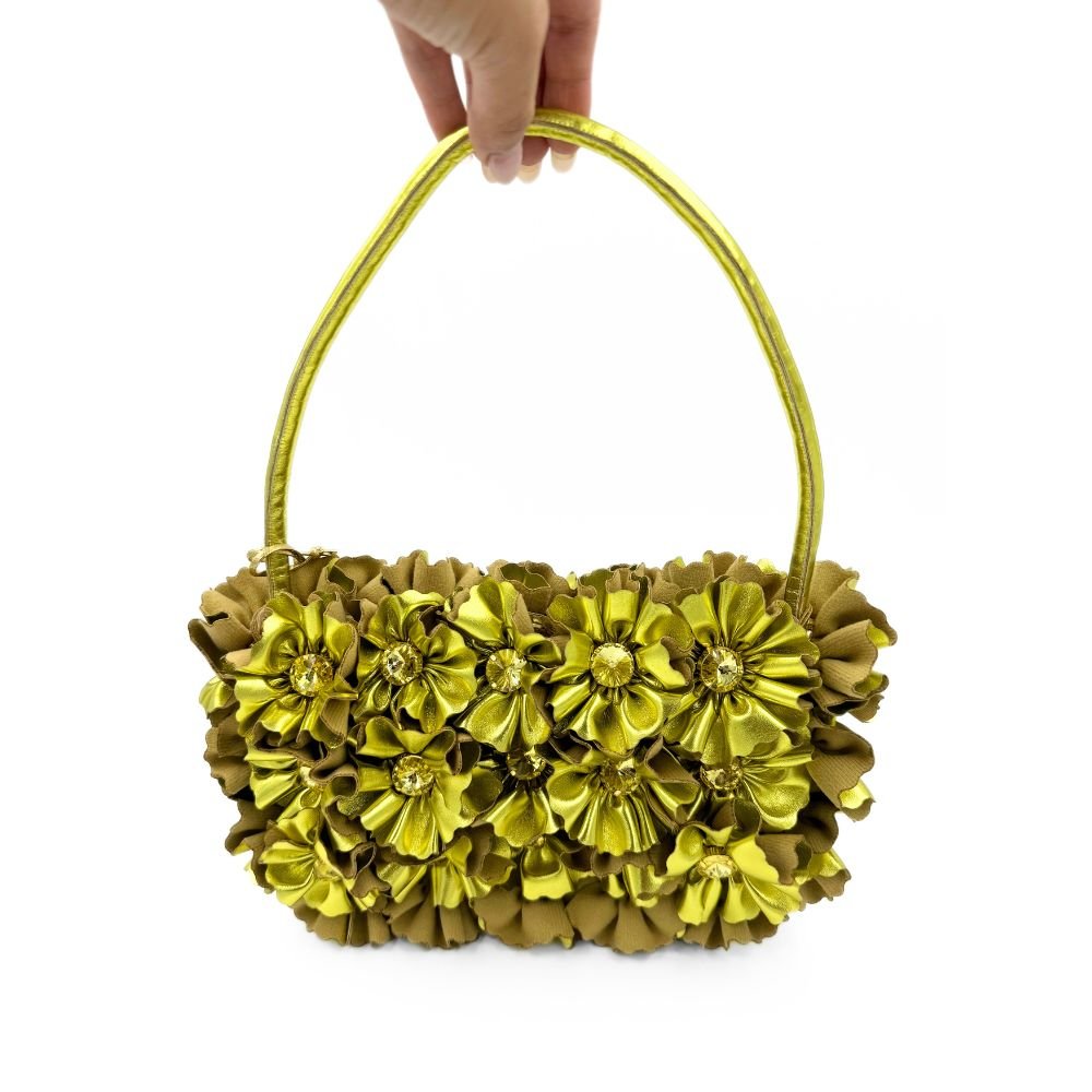 Baguette Fleurs D'Ete Bag - Lime