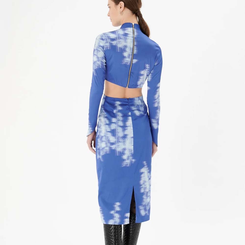 Marguerite Dress - Abstract Dazzling Blue & Ice Melt