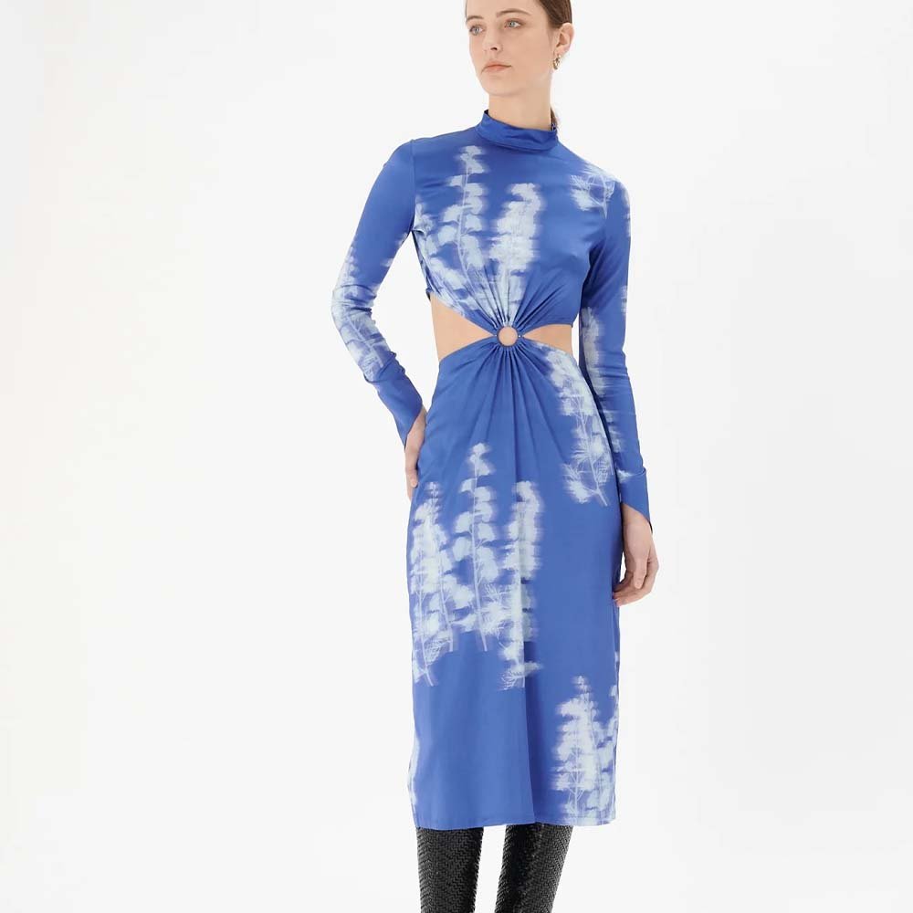 Marguerite Dress - Abstract Dazzling Blue & Ice Melt