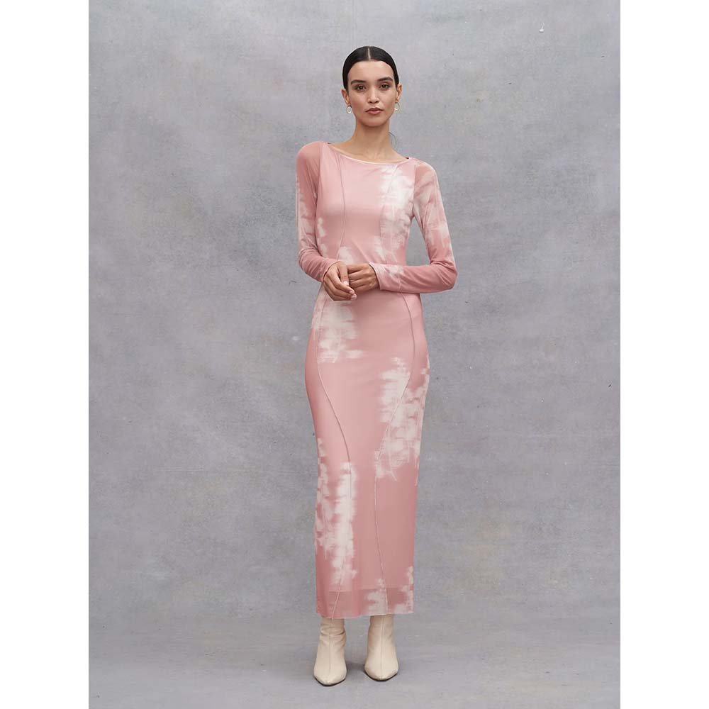 Eva Woven Dress - Abstract Misty Rose / Tofu