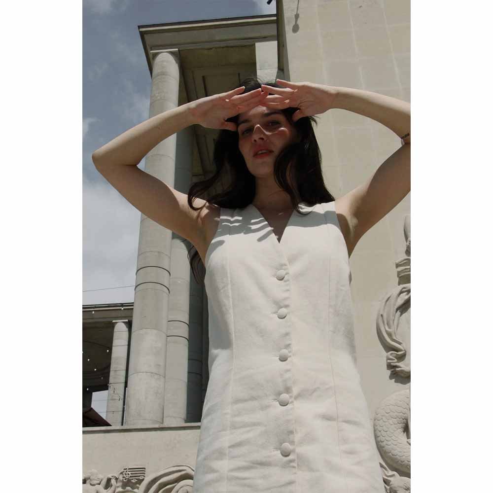 Calvinia Midi Dress - Ecru