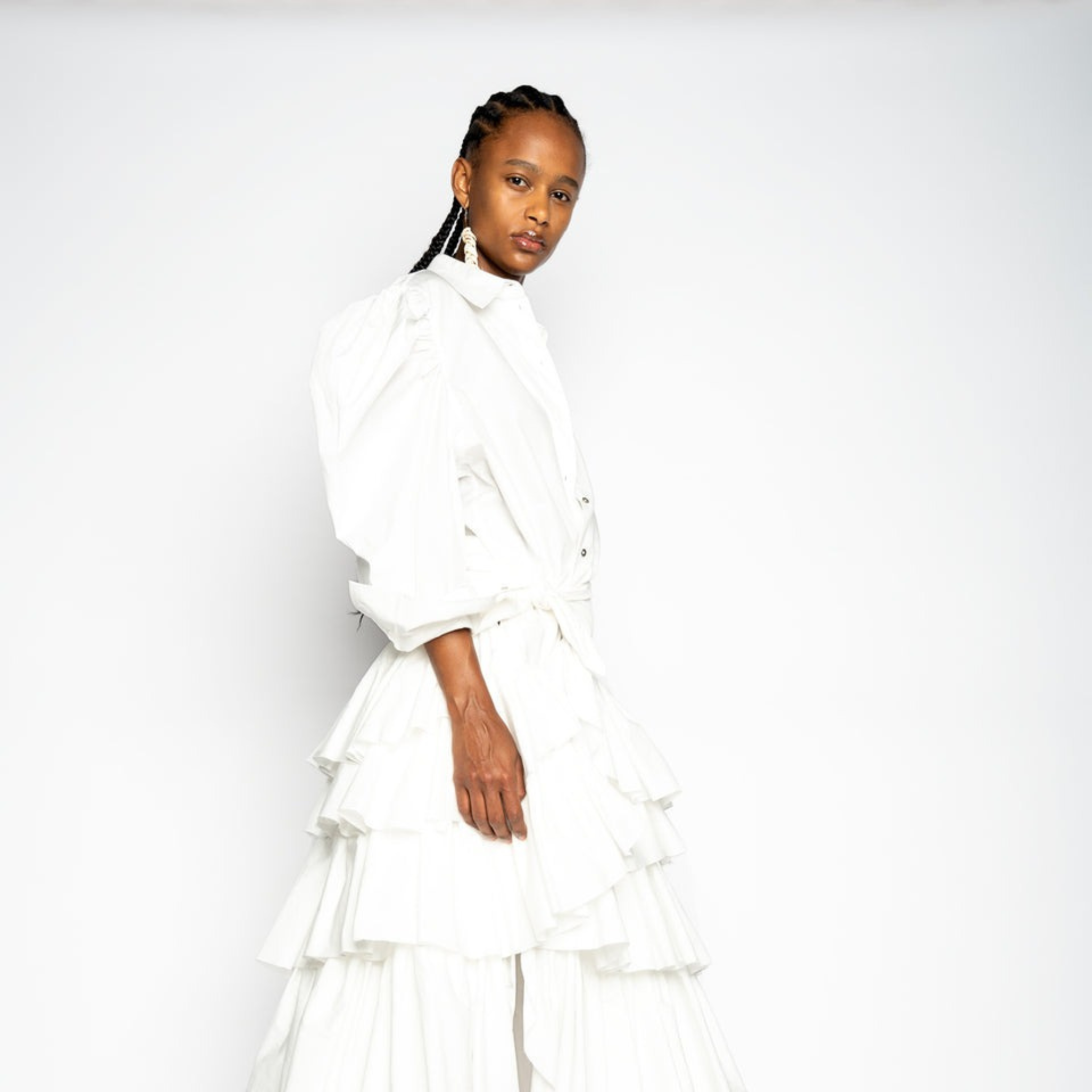Balloon Sleeve Shirt - White