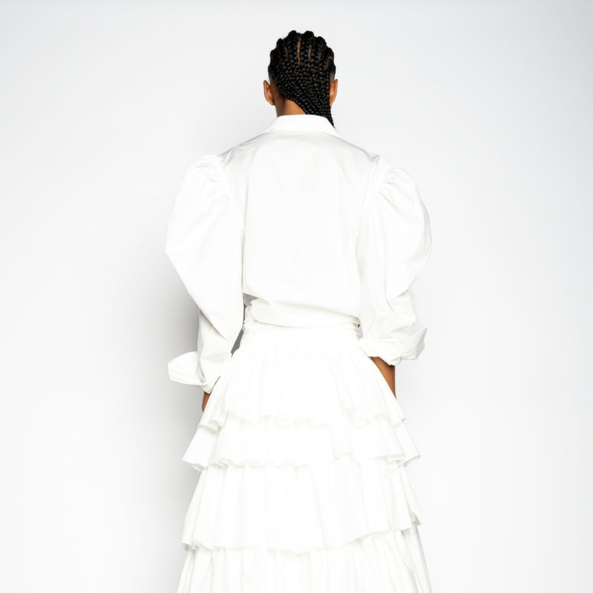 Balloon Sleeve Shirt - White