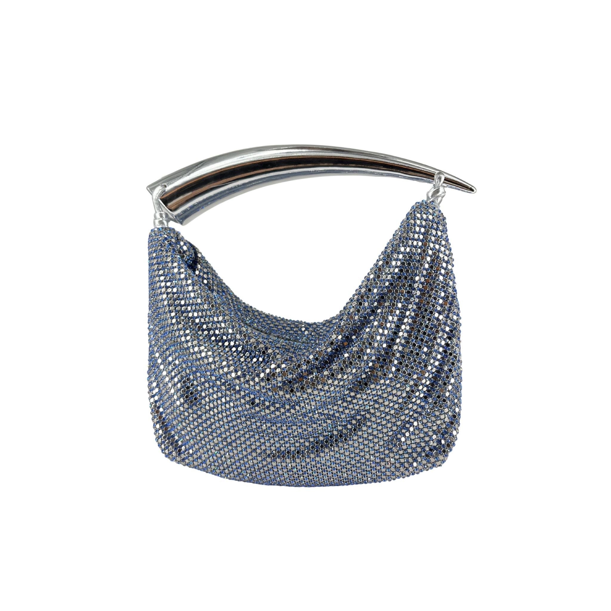 Blake Mini Strass Metal Mesh Bag - Grey Lt Sapphire