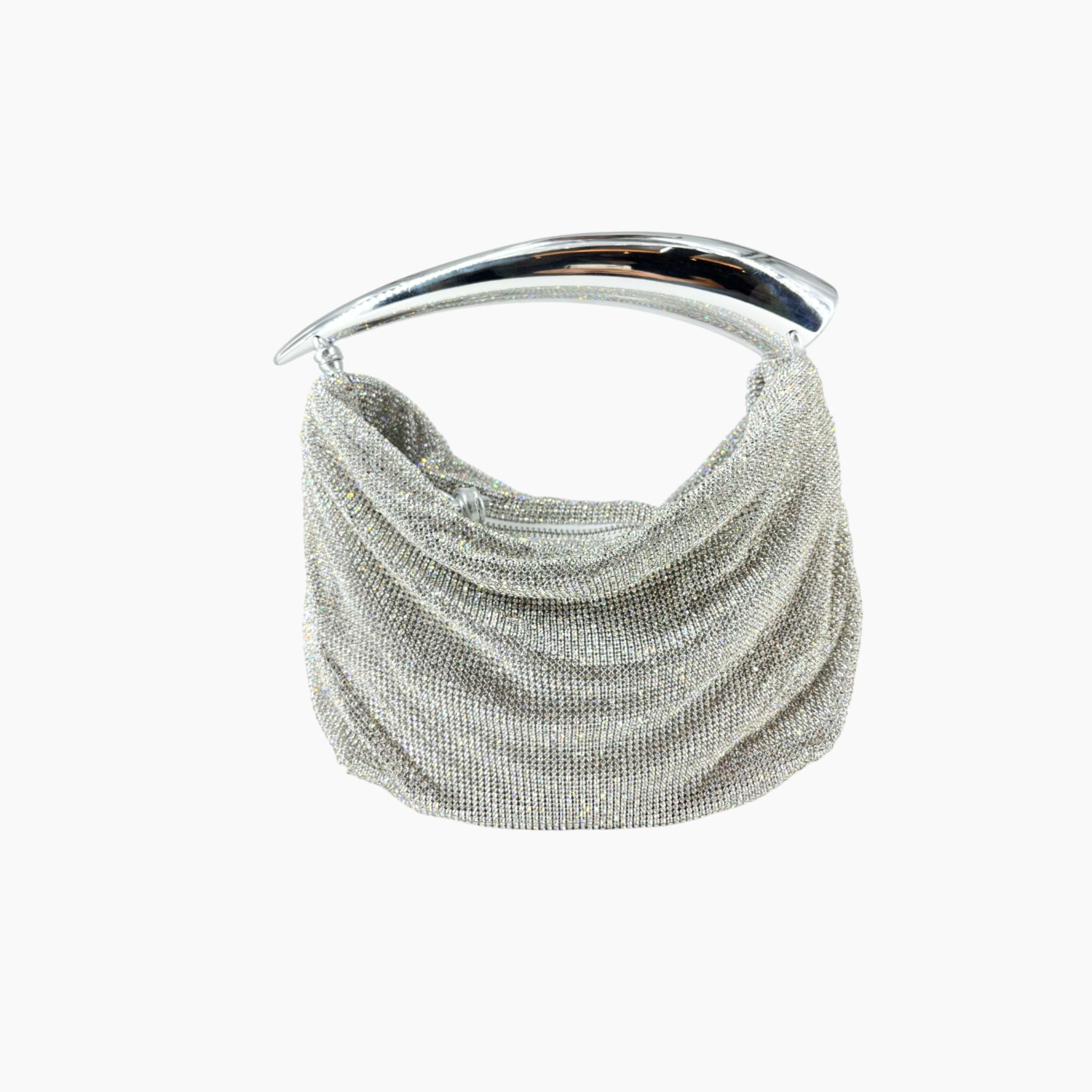 Blake Mini Strass Mesh - White