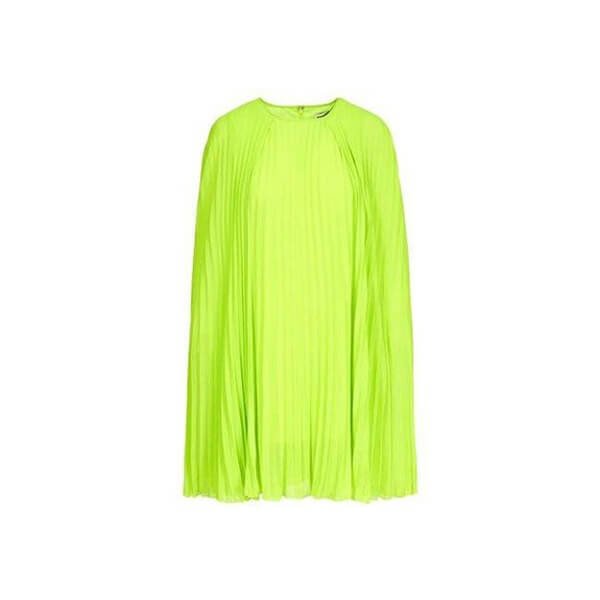 Dartha Pleated Cape Dress - High Alert