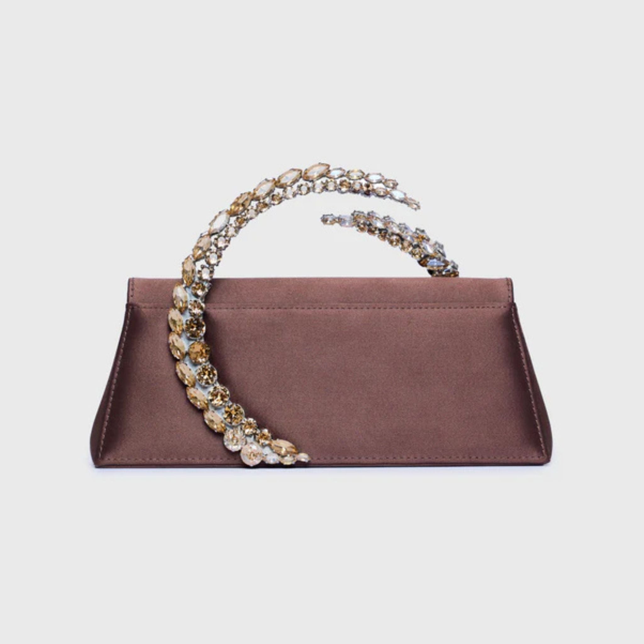 Karma Satin Clutch- Chocolate Brown