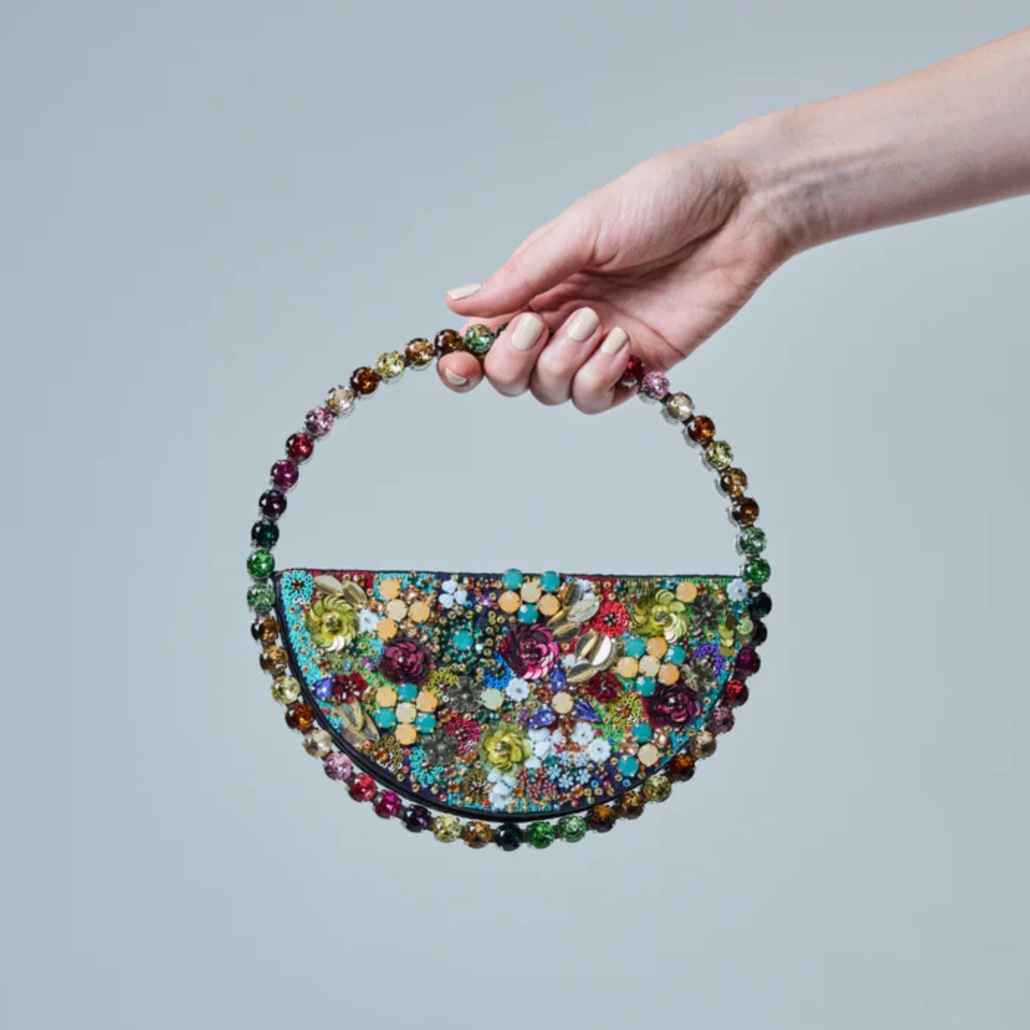 Eternity Garden Embroidery Clutch - Rainbow