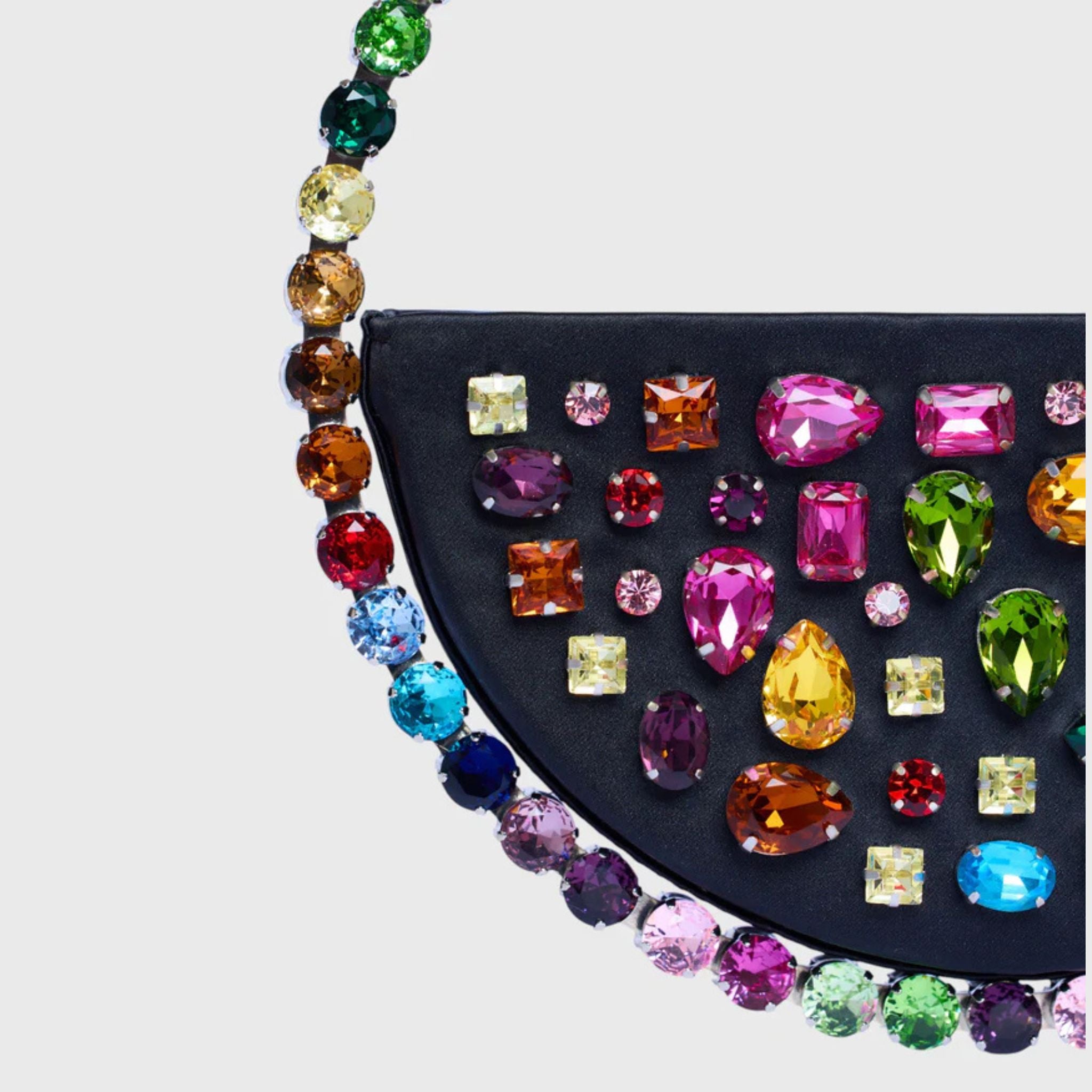Eternity Stones Embroidery Clutch - Rainbow